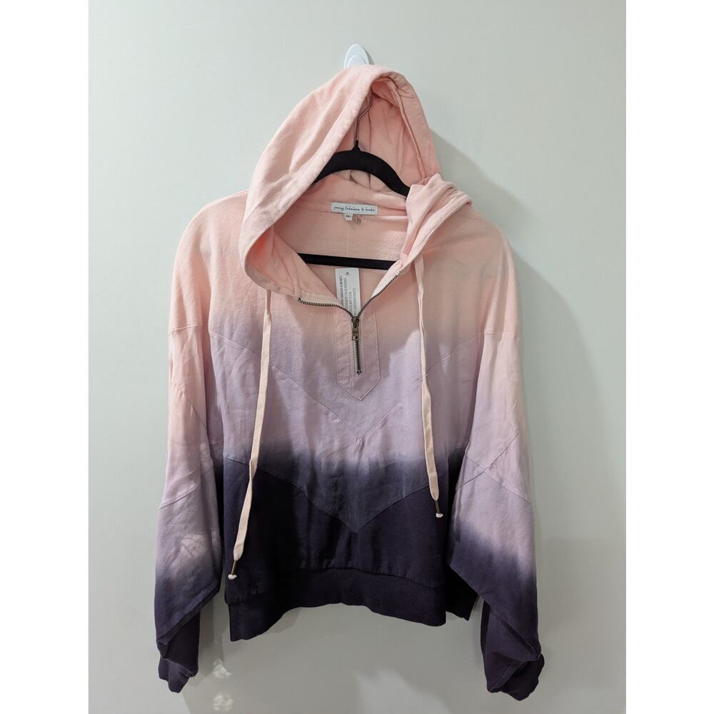 Young Fabulous and Broke Ombre Quarter Zip Hoodie NWT
